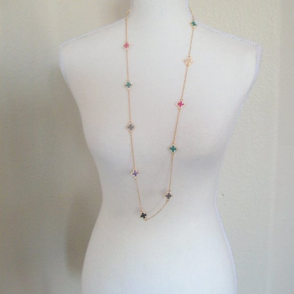 Elegant Gold Multi-Color Necklace - Picture 3 of 6
